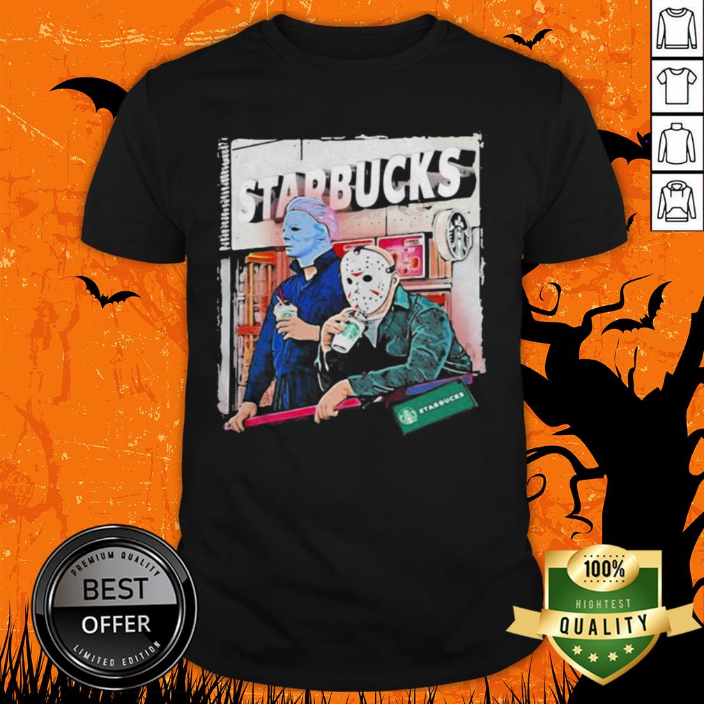 Halloween Jason Voorhees Michael Myers Starbucks Shirt