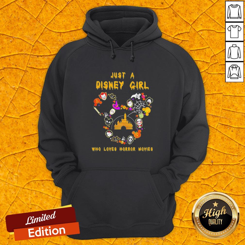 Halloween Just A Disney Girl Who Loves Horror Movies Shirt - Image 3