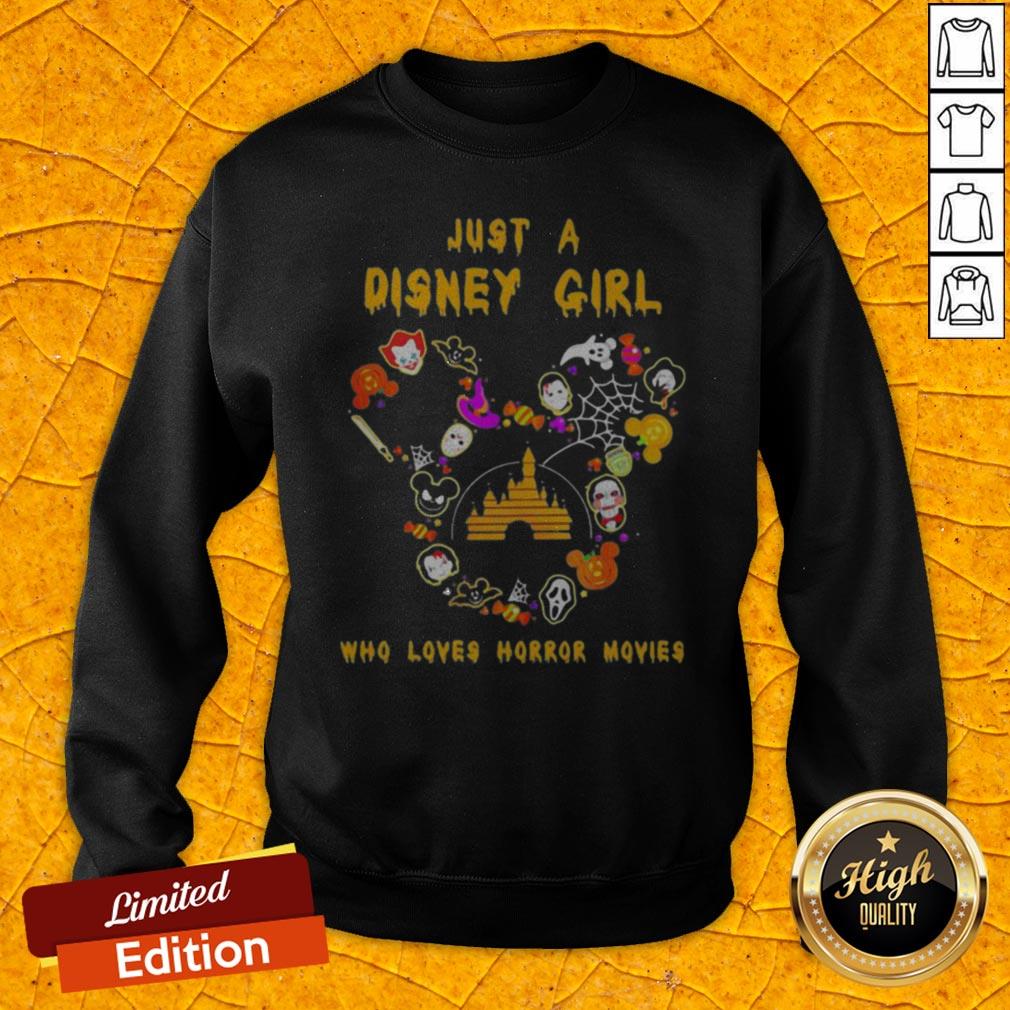 Halloween Just A Disney Girl Who Loves Horror Movies Shirt - Image 2