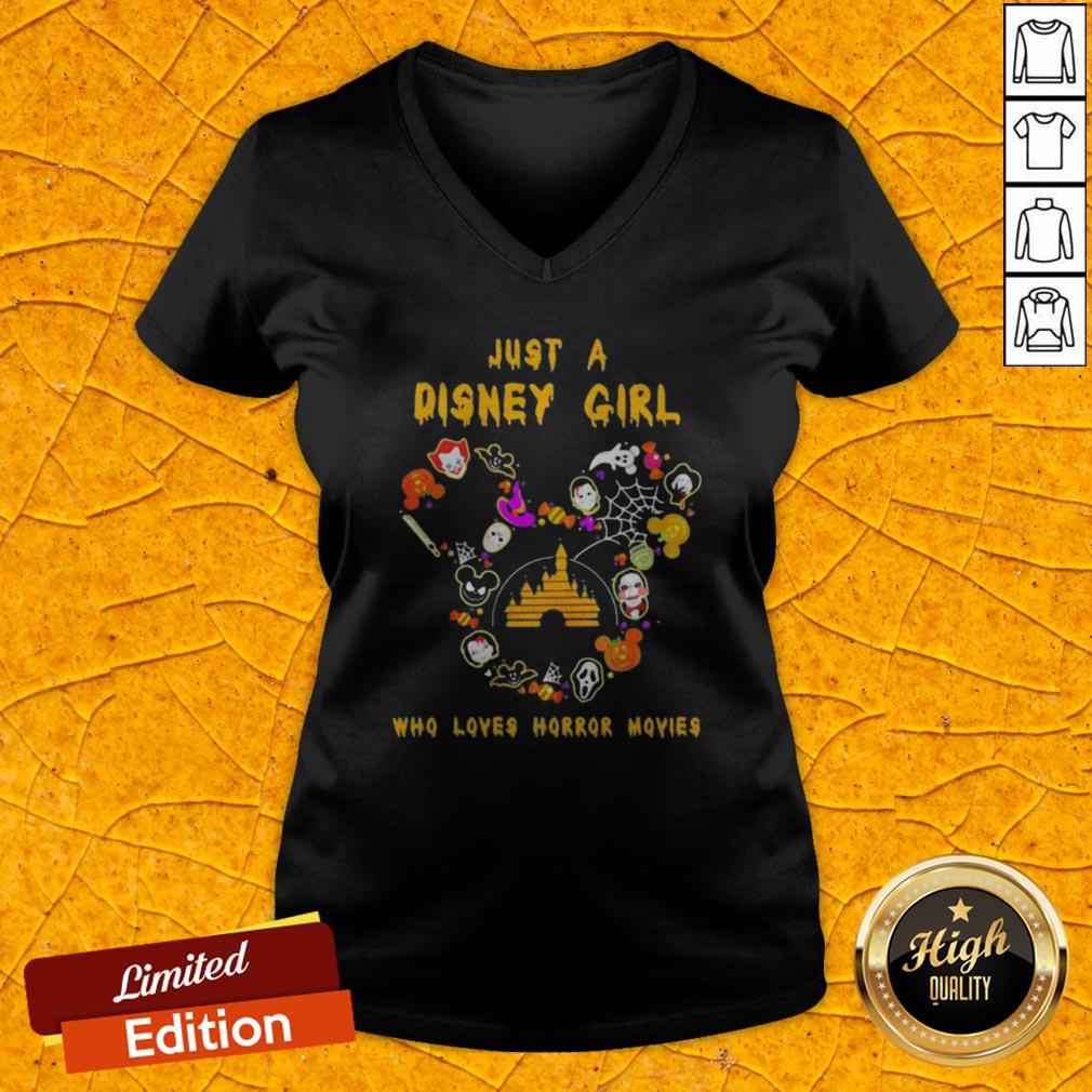Halloween Just A Disney Girl Who Loves Horror Movies Shirt - Image 4