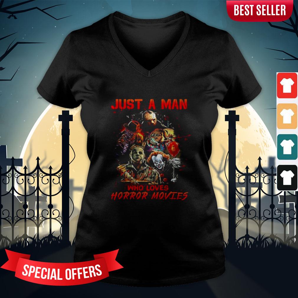 Halloween Just A Man Who Loves Horror Movies Shirt - Image 2