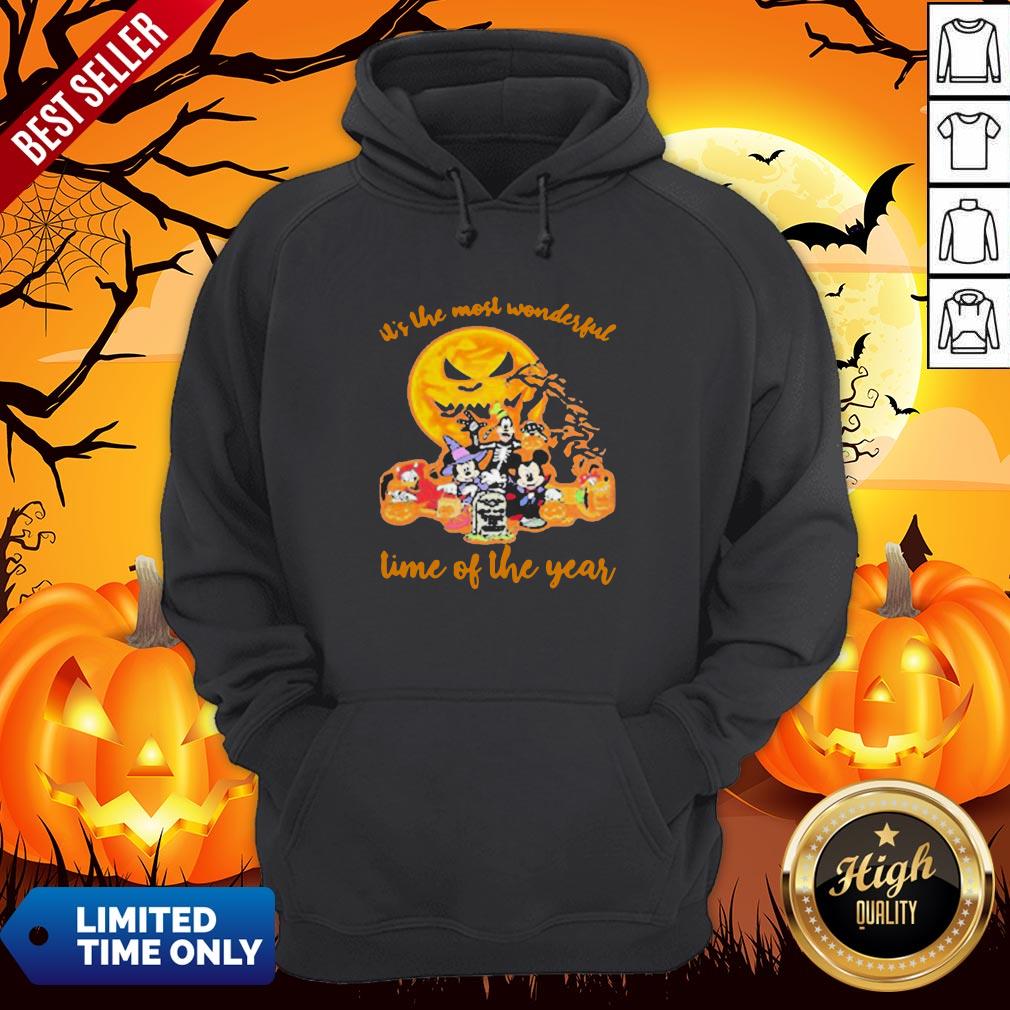 Halloween Mickey Mouse Cartoon Characters It’S The Most Wonderful Time Of The Year Moon Shirt - Image 2