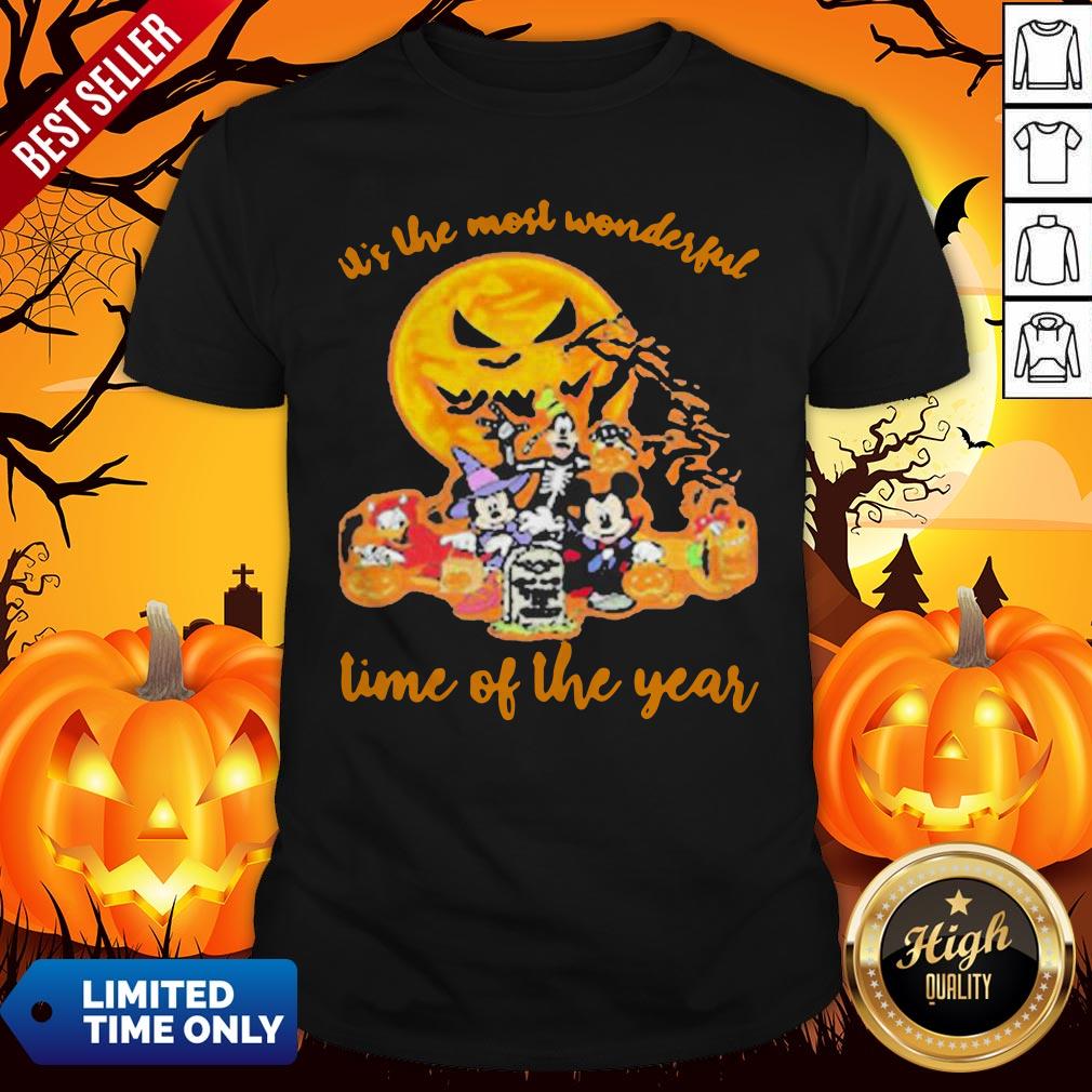 Halloween Mickey Mouse Cartoon Characters It’S The Most Wonderful Time Of The Year Moon Shirt