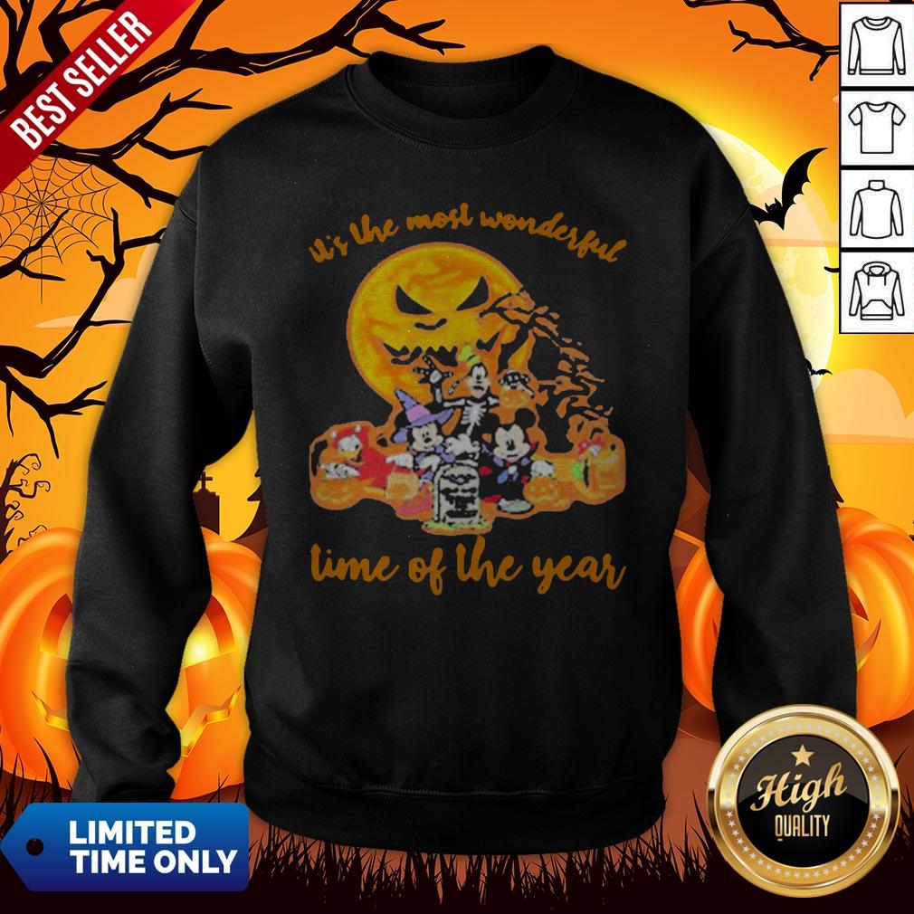 Halloween Mickey Mouse Cartoon Characters It’S The Most Wonderful Time Of The Year Moon Shirt - Image 5