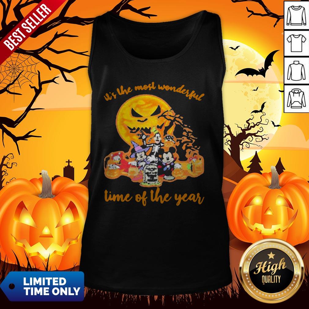 Halloween Mickey Mouse Cartoon Characters It’S The Most Wonderful Time Of The Year Moon Shirt - Image 4