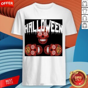 Halloween Smiling Sugar Skulls Day Dead Dia De Muertos Shirt