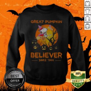 Alternative view of Halloween Snoopy And Woodstock Witch Great Pumpkin Believer Since 1966 Moon Shirt