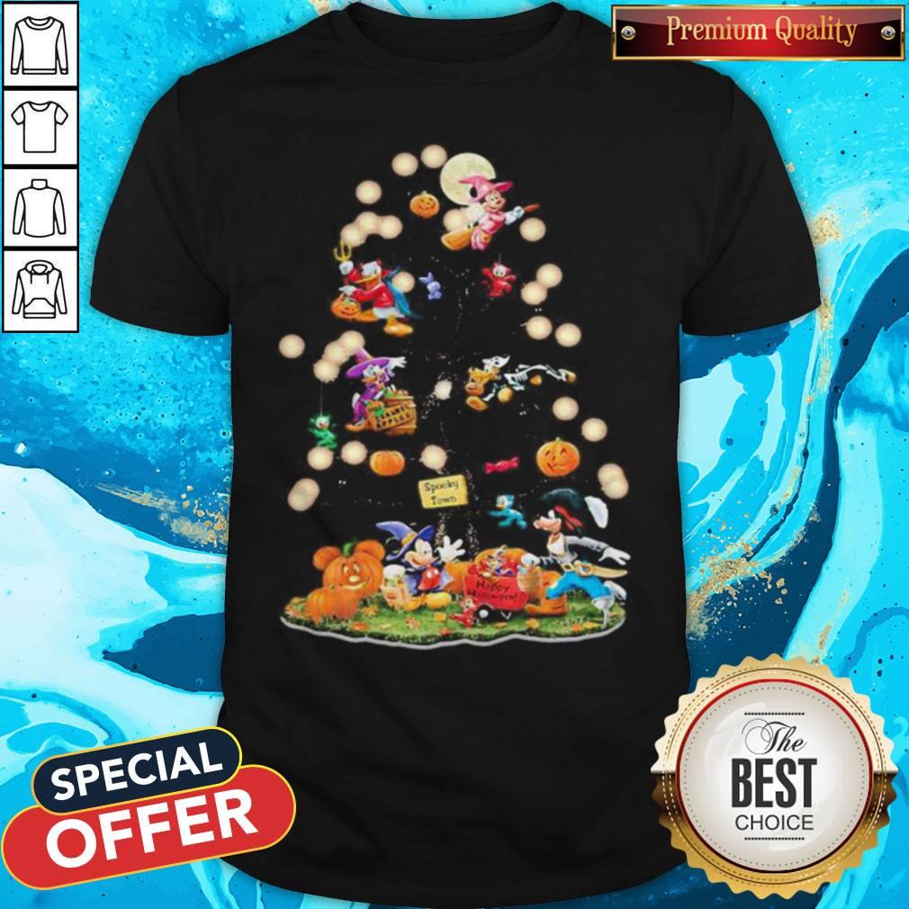 Halloween Tree Mickey Mouse Cartoon Characters Shirt