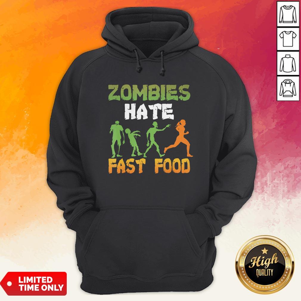 Halloween Zombies Hate Fast Food Shirt - Image 4
