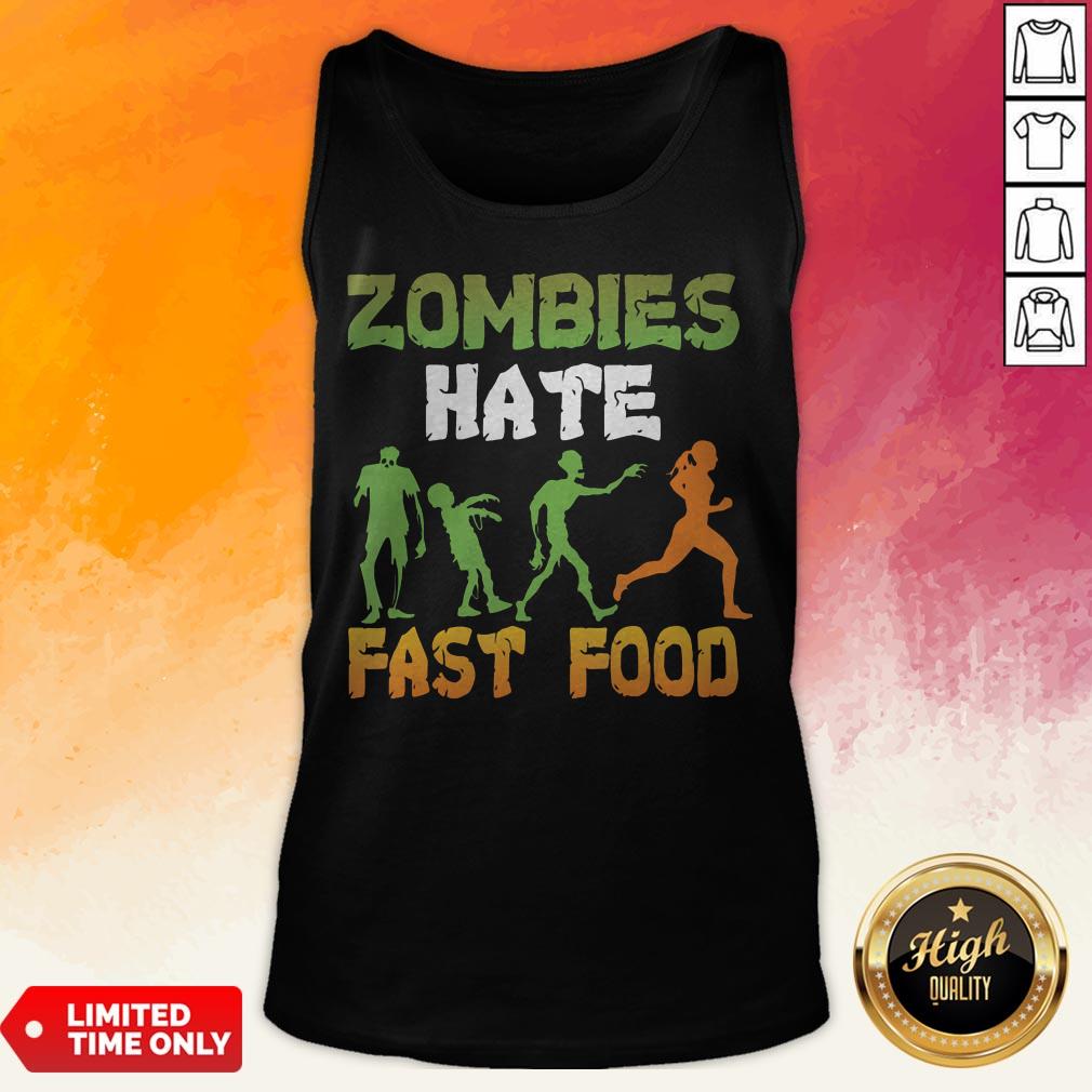 Halloween Zombies Hate Fast Food Shirt - Image 2