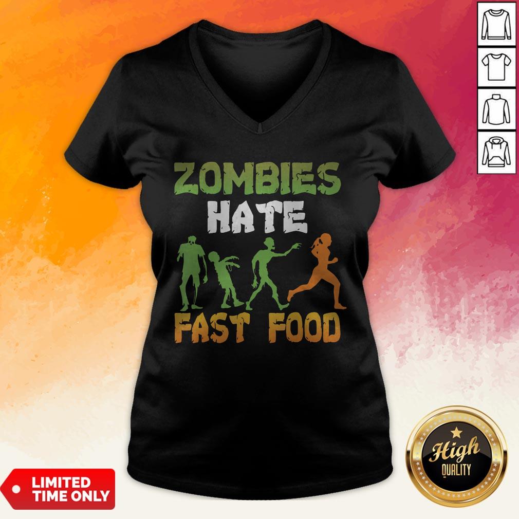 Halloween Zombies Hate Fast Food Shirt - Image 5