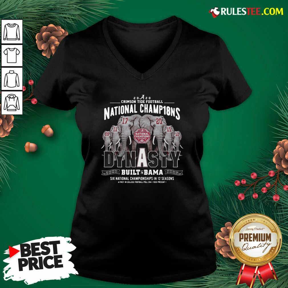 Happy Alabama Crimson Tide Dynasty Built Bama Six National Championship In 12 Season Shirt - Image 2