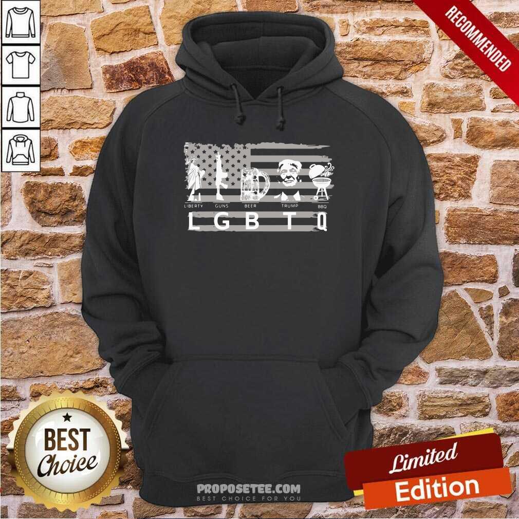 Happy American Flag Liberty Guns Beer Trump BBQ Shirt - Image 2