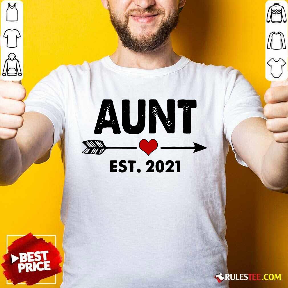 Happy Aunt Est 2021 Heart Shirt