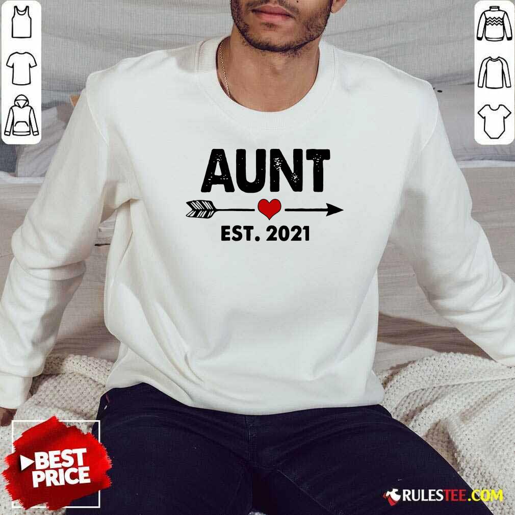 Happy Aunt Est 2021 Heart Shirt - Image 5