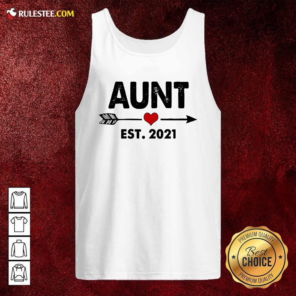 Happy Aunt Est 2021 Heart Shirt - Image 4