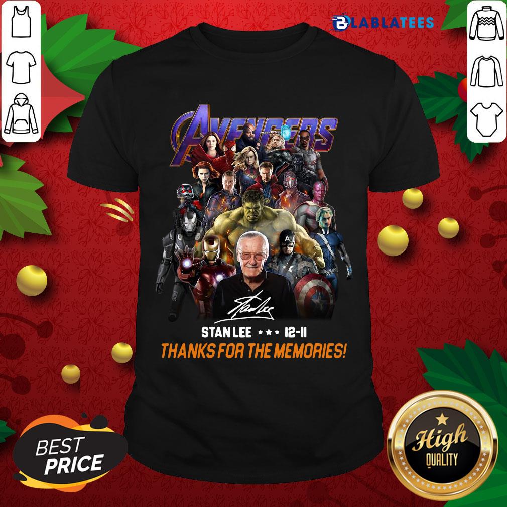 Happy Avenger Stan Lee 12-11 Thanks For The Memories Shirt