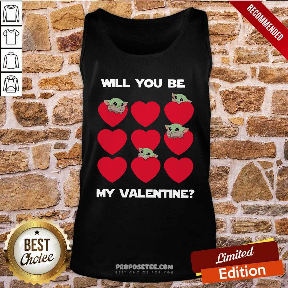 Happy Baby Yoda Heart Will You Be My Valentine Shirt - Image 4