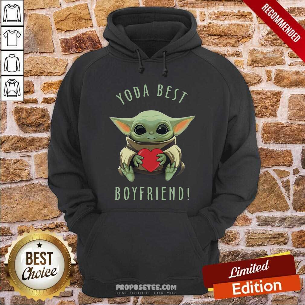 Happy Baby Yoda Hug Heart Best Boyfriend Shirt - Image 2
