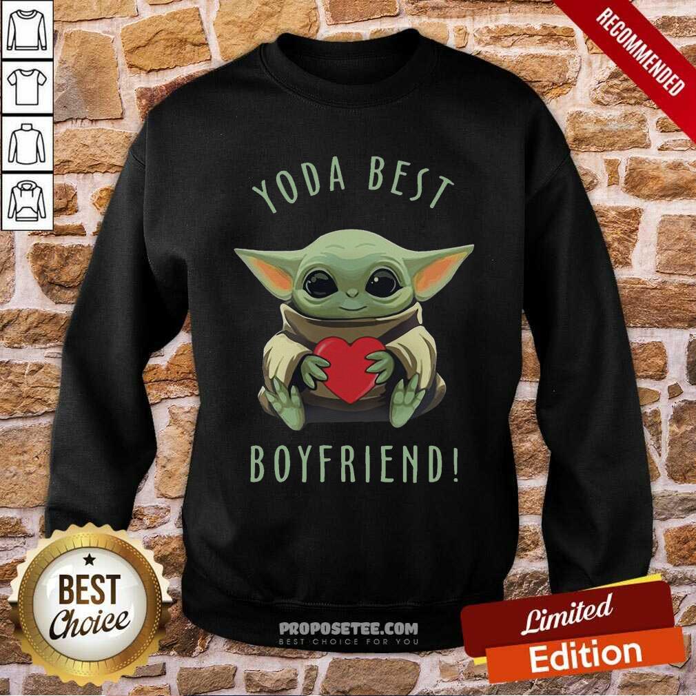 Happy Baby Yoda Hug Heart Best Boyfriend Shirt - Image 5