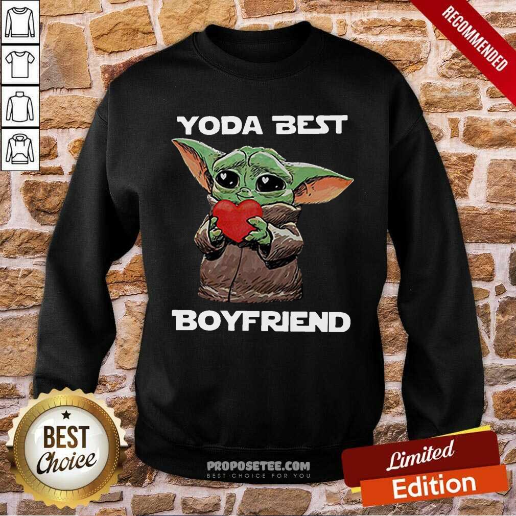 Happy Baby Yoda Hug Heart Best Boyfriend Shirt - Image 5