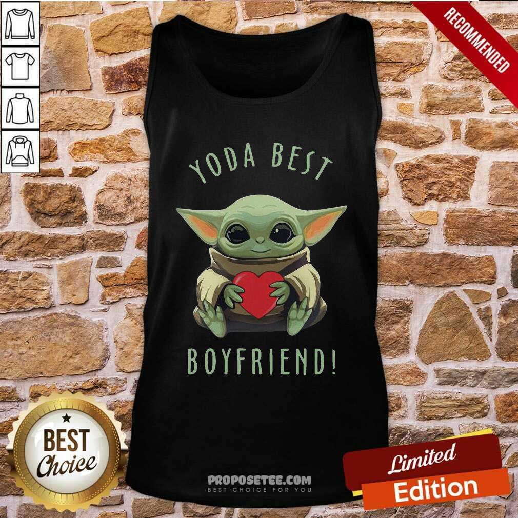 Happy Baby Yoda Hug Heart Best Boyfriend Shirt - Image 4