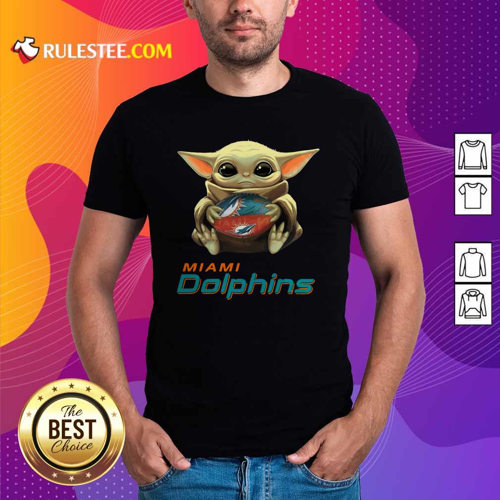 Happy Baby Yoda Hug Miami Dolphins Football Shirt