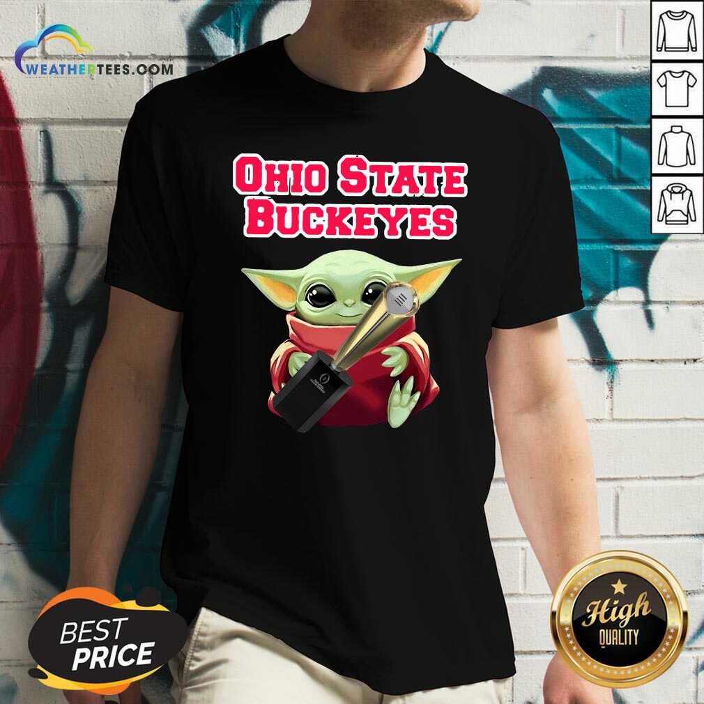 Happy Baby Yoda Ohio State Buckeyes Shirt - Image 3