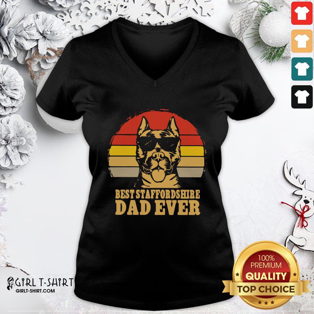 Happy Best Staffordshire Dad Ever Vintage Shirt - Image 2