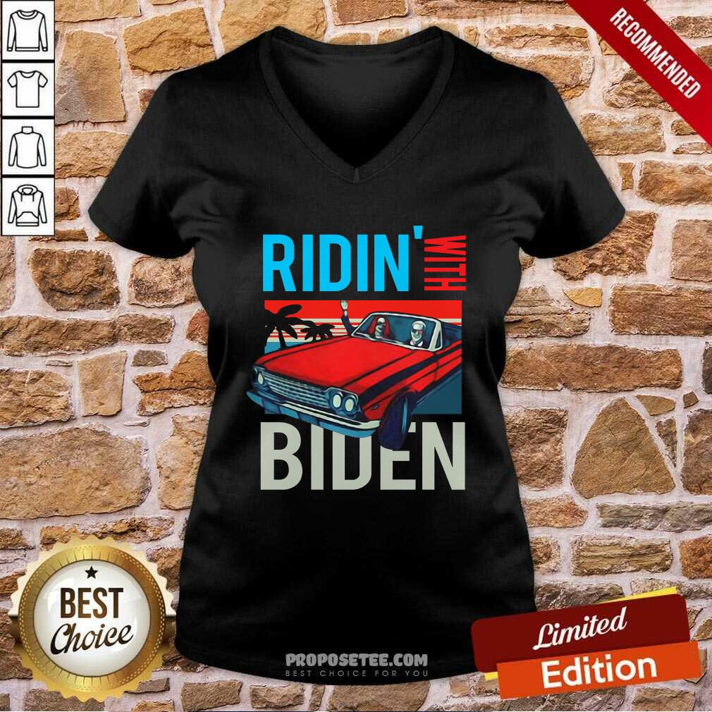 Happy Car Riding With Biden Kamala Harris Joe Biden Vintage Retro Shirt - Image 3