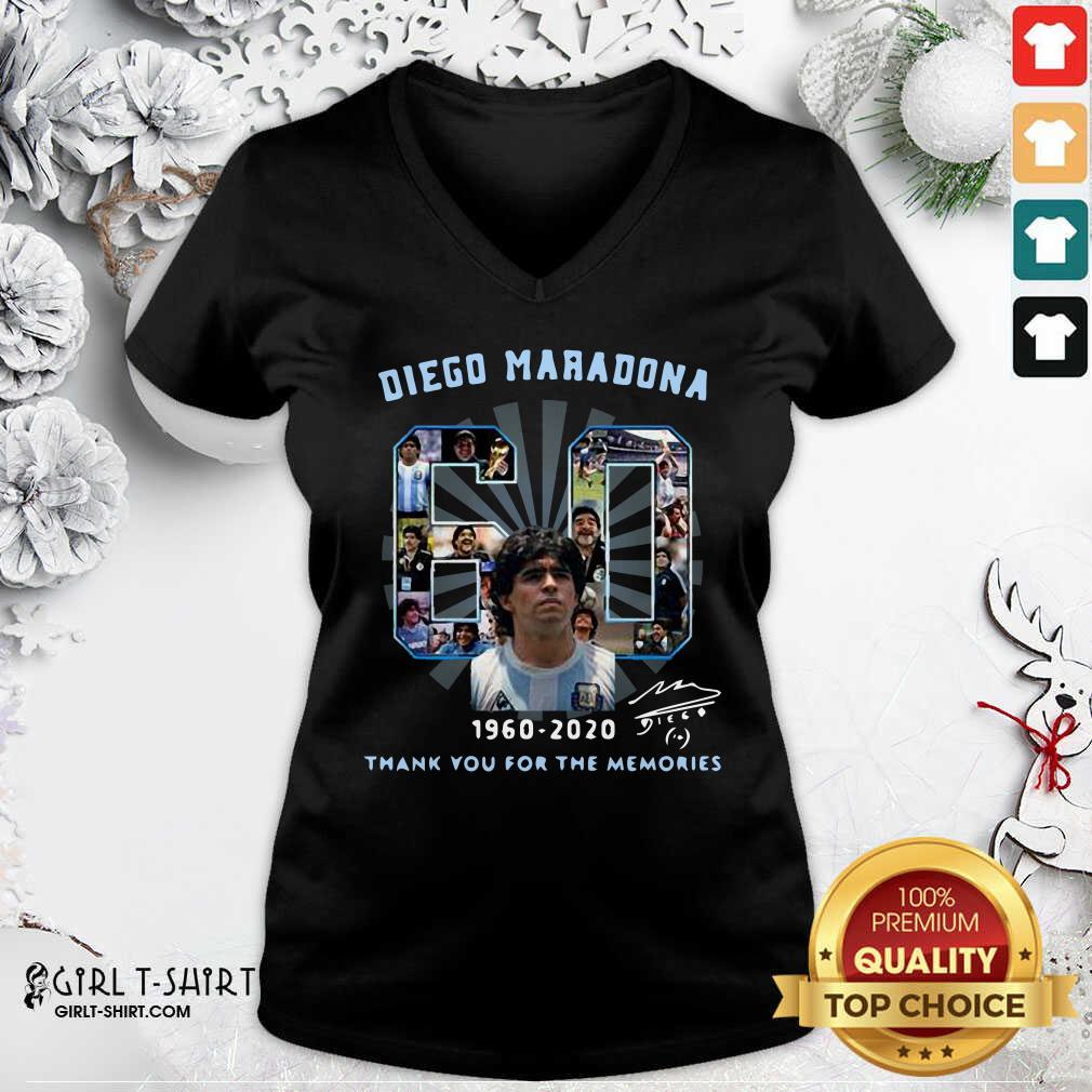 Happy Diego Maradona 60 Years 1960 2020 Thank You For The Memories Shirt - Image 2