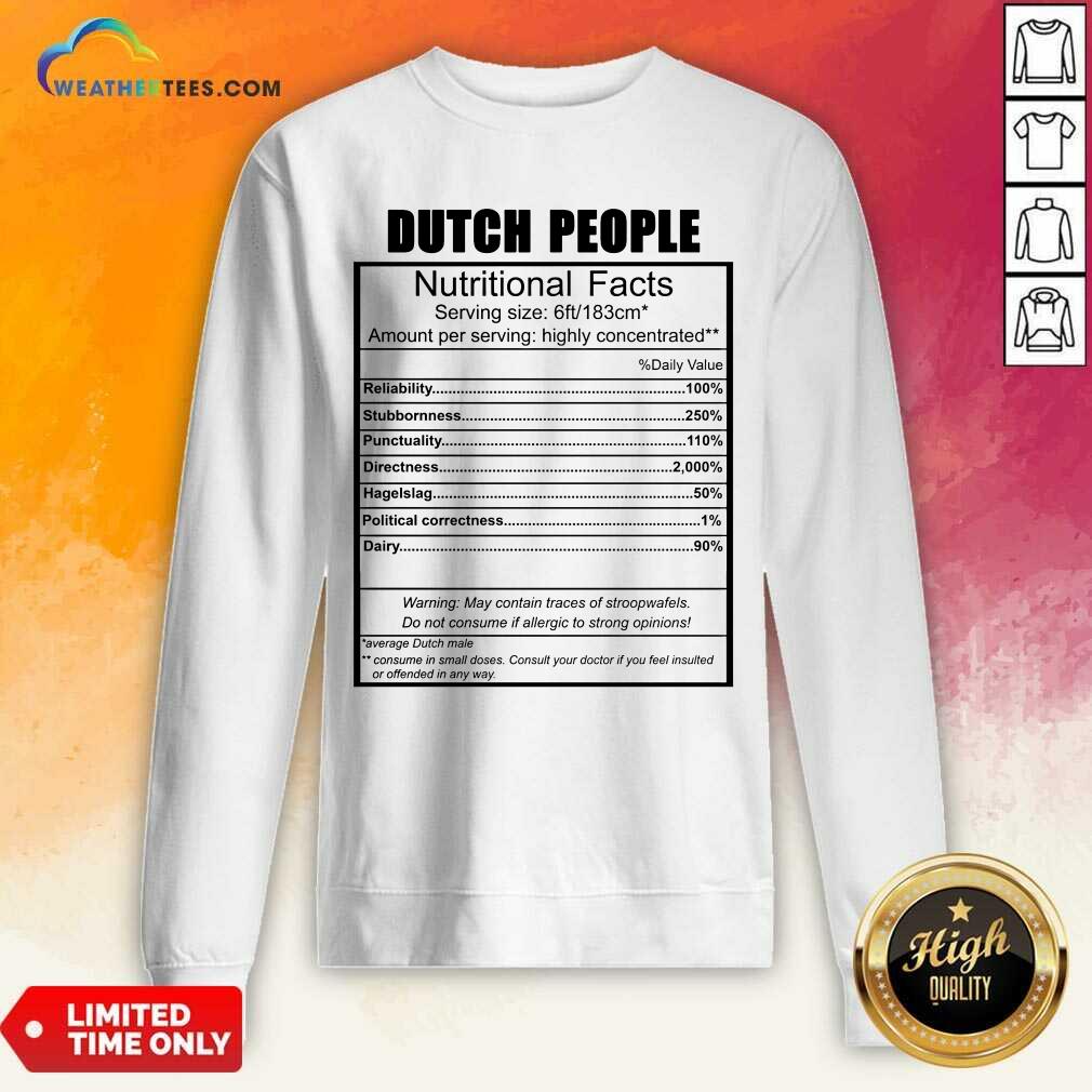 Happy Dutch People Nutritional Facts Weight Lifting Shirt - Image 4