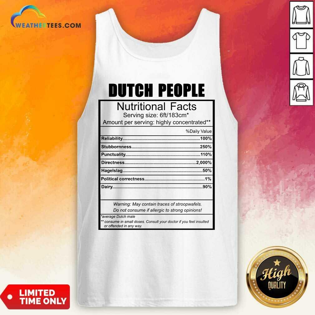 Happy Dutch People Nutritional Facts Weight Lifting Shirt - Image 3