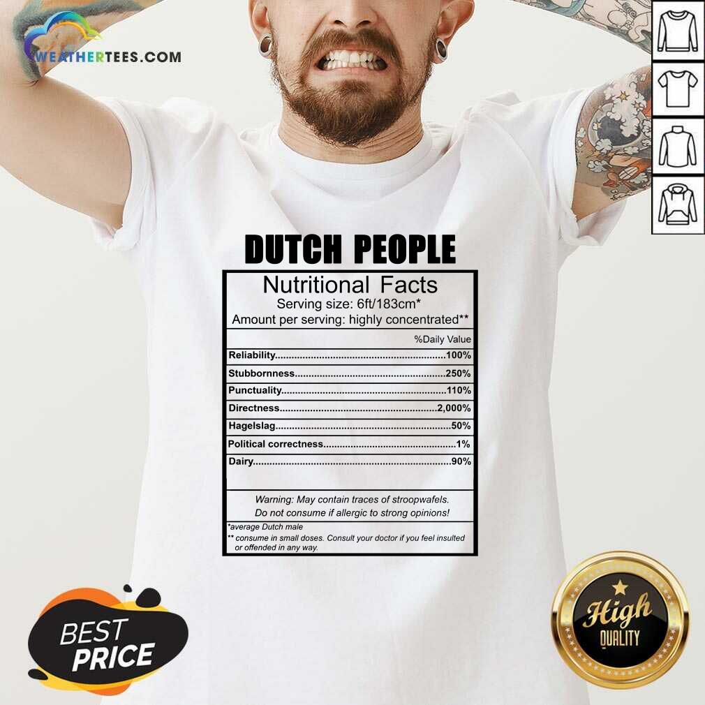 Happy Dutch People Nutritional Facts Weight Lifting Shirt - Image 2