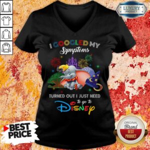 Alternative view of Happy Elephants I Googled My Symptoms Disney Shirt