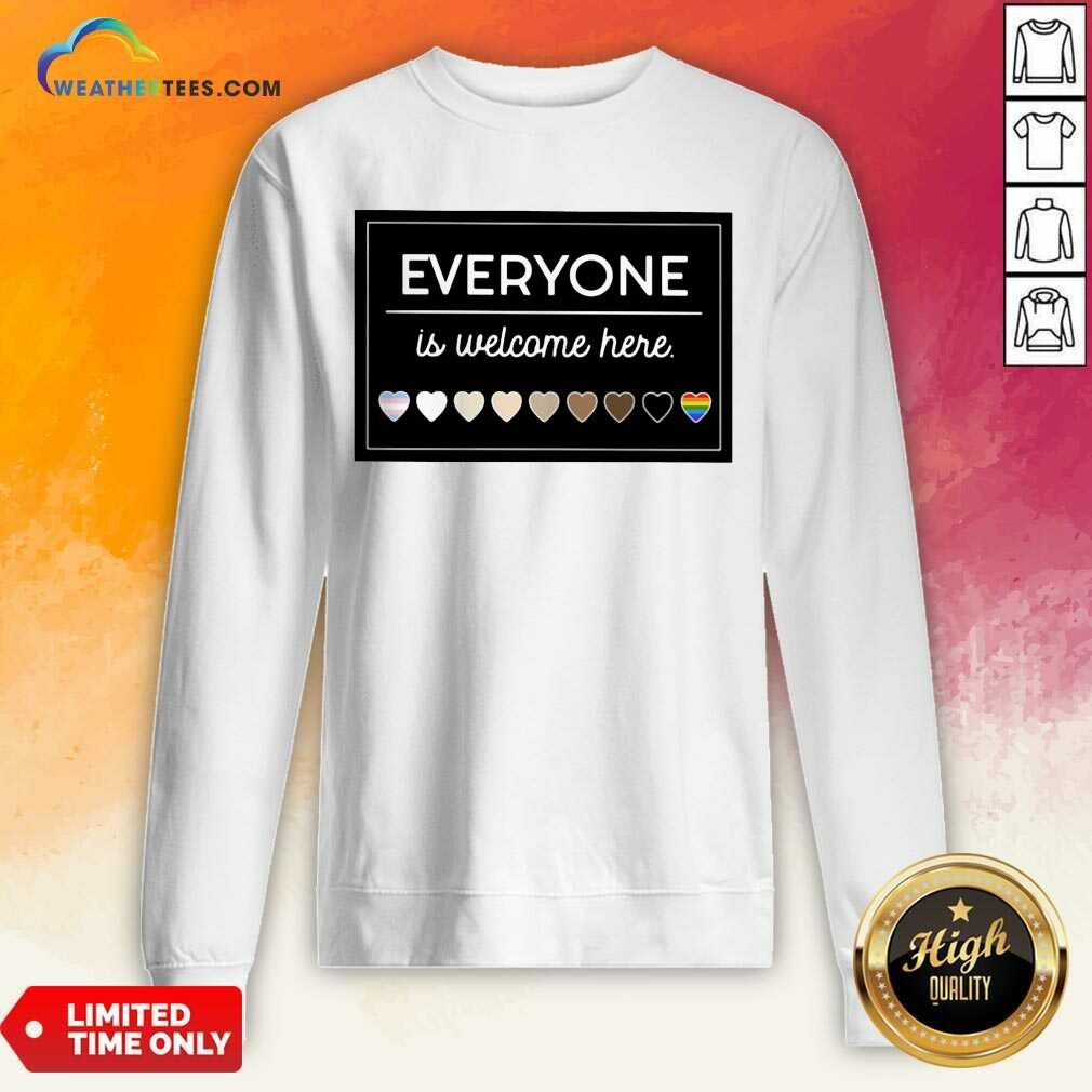 Happy Everyone Is Welcome Here LGBT Shirt - Image 4