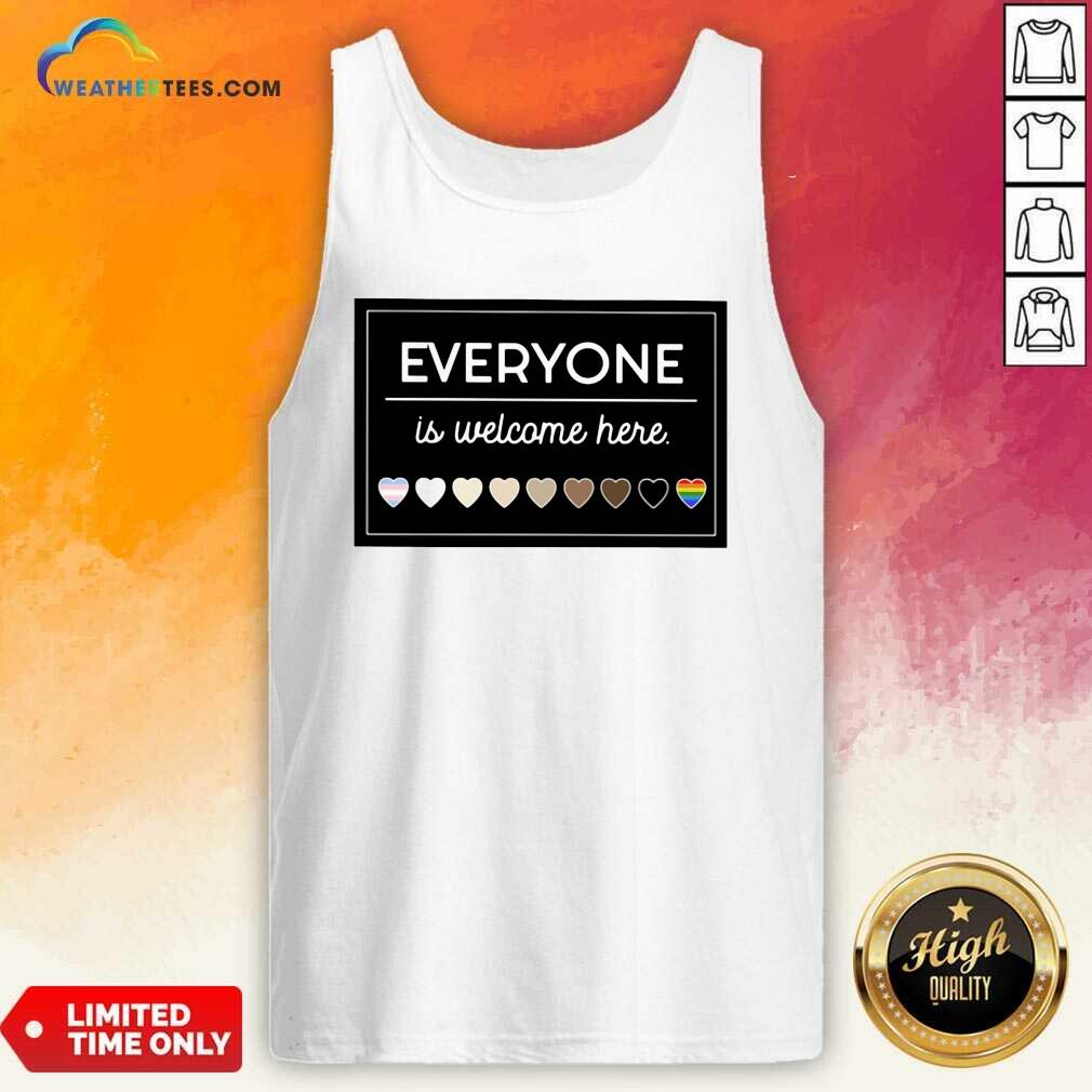 Happy Everyone Is Welcome Here LGBT Shirt - Image 3
