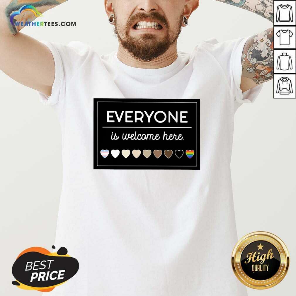 Happy Everyone Is Welcome Here LGBT Shirt - Image 2