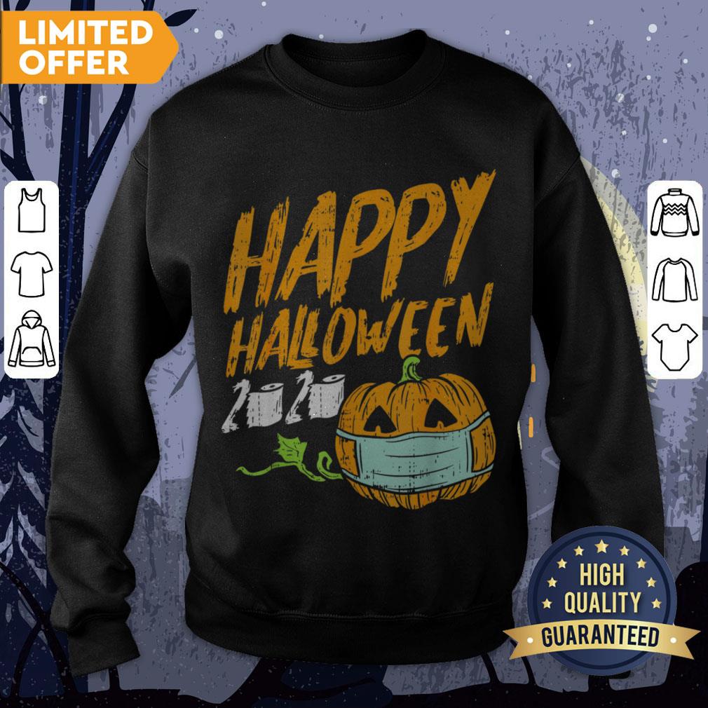 Happy Halloween 2020 Jack O Lantern In Mask Funny Quarantine Shirt - Image 4