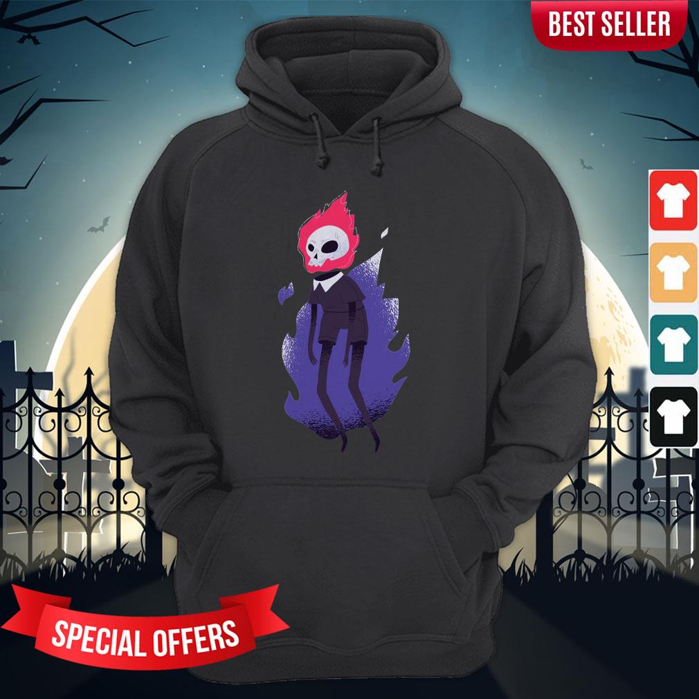 Happy Halloween Flaming Skull Floating Shirt - Image 5