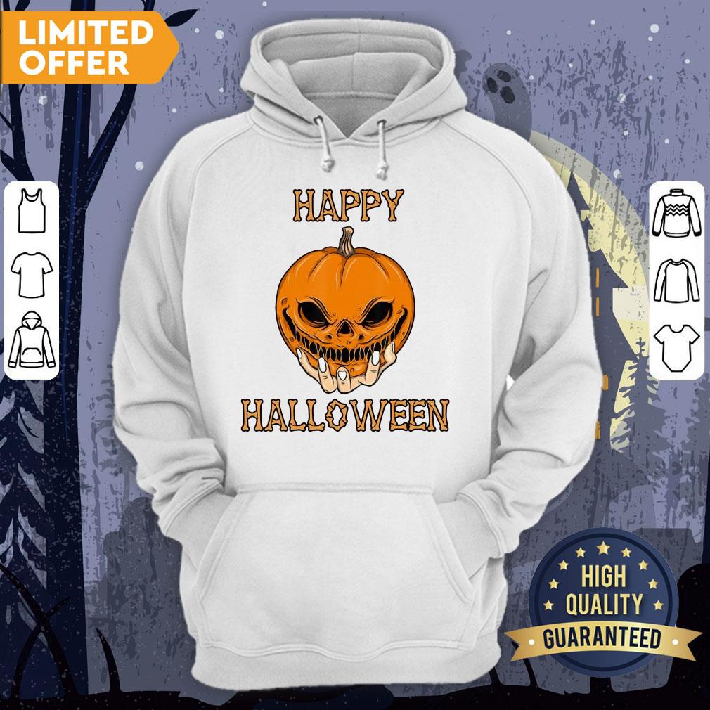 Happy Halloween Shirt Women Men Bones Scary Pumpkin Face T-Shirt - Image 5