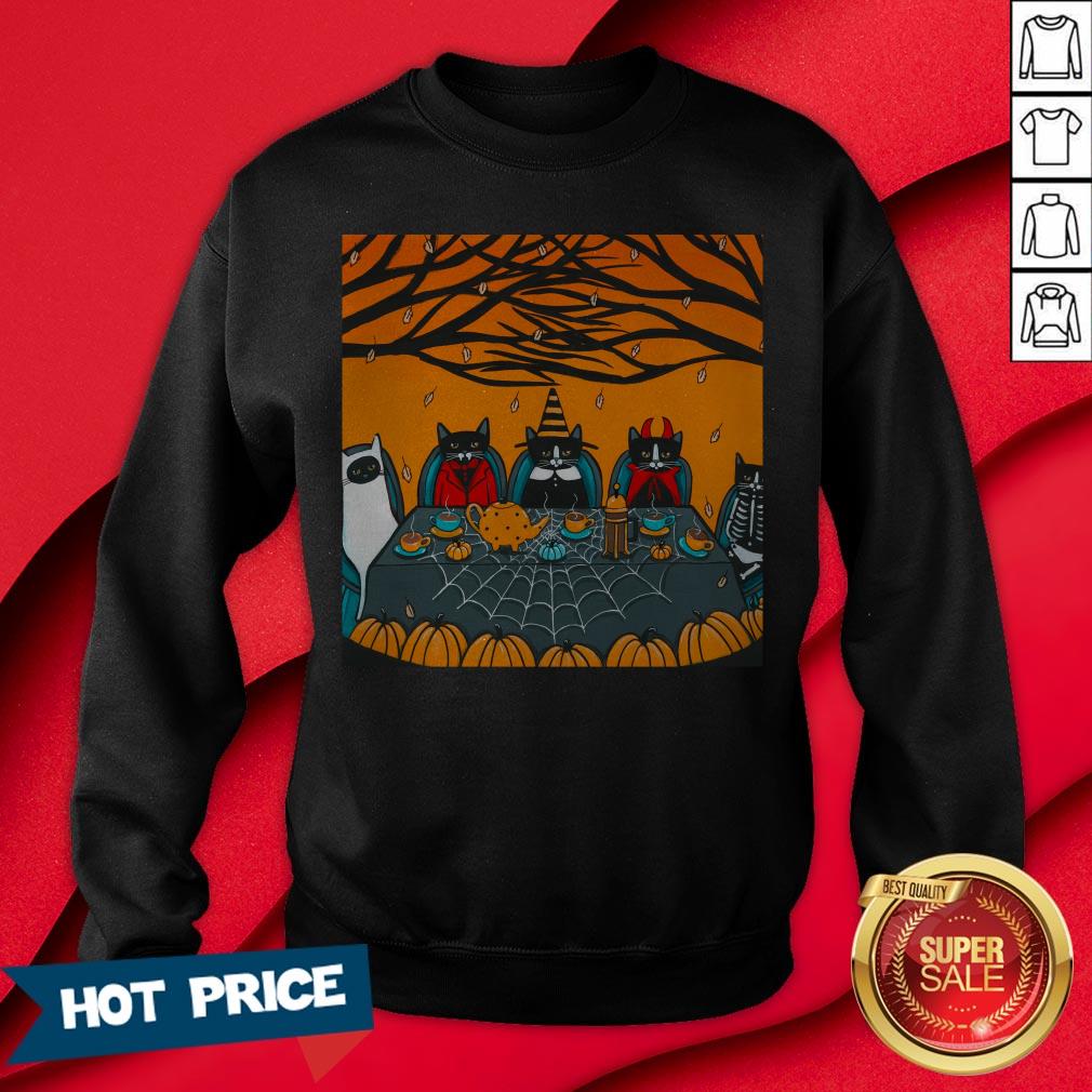 Happy Halloween Tea And Coffee Party Shirt - Image 4