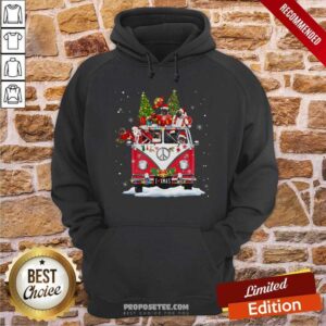 Alternative view of Happy Hippie Dog And Santa I Love Merry Christmas Shirt