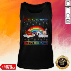Alternative view of Happy Holigays Rainbow Ugly Christmas Lgbt Gay Pun Xmas Gift Shirt