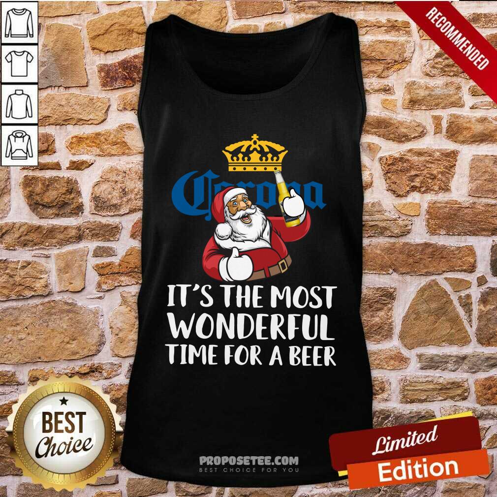 Happy Hot Santa Claus Drink Corona Extra Its The Most Wonderful Time For A Beer Christmas Shirt - Image 3