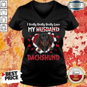 Alternative view of Happy I Really Love My Husband Dog Dachshund Shirt