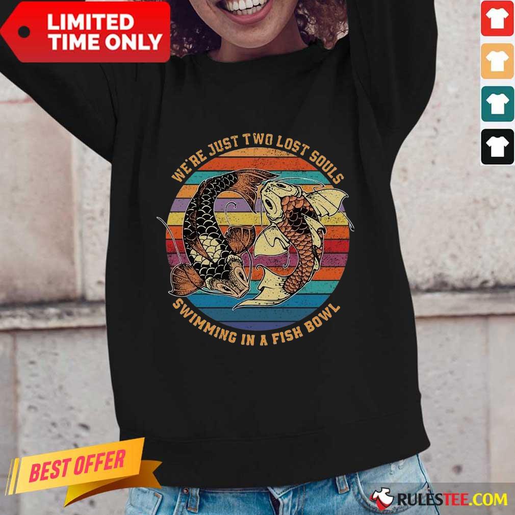 Happy Just Swimming Fish Bowl Vintage Shirt - Image 5