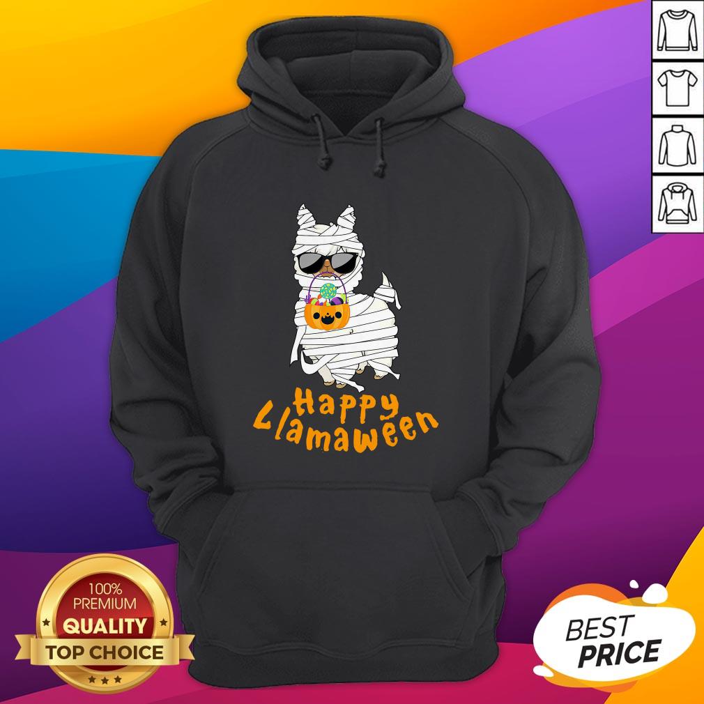 Happy Llamaween Funny Llama Halloween Costume T-Shirt - Image 4