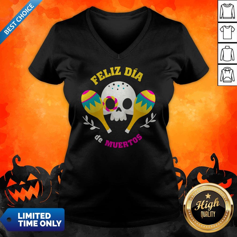 Happy Mexican Sugar Skull Feliz Dia De Muertos Shirt - Image 4