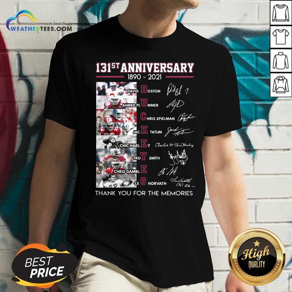 Happy Ohio State Buckeyes Football 131st Anniversary 1890 2021 Thank You For The Memories Signatures Shirt - Image 4